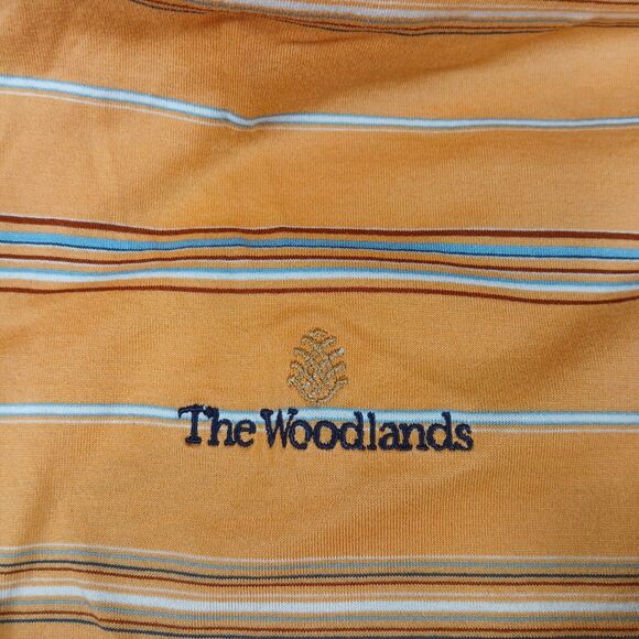 Greg Norman Polo Shirt Adult Med Orange Stripe‎ 60/2 Double Mercerized Golf Mens - Picture 7 of 8